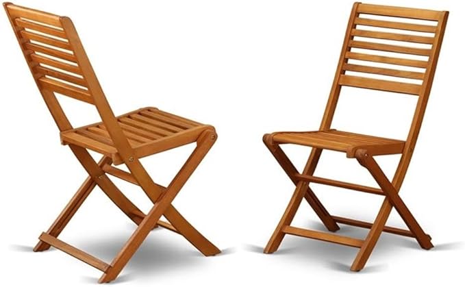 East West Furniture BBSCWNA Cameron Foldable Outdoor Dining Chairs - Acacia Wood, Set of 2, Natural Oil