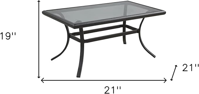 HomeRoots 21" Black Metal Outdoor Coffee Table