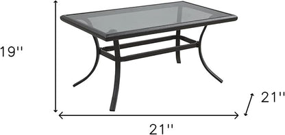 HomeRoots 21" Black Metal Outdoor Coffee Table