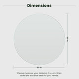 60 inch Round 1/4" Thick Pencil Polished Edge Glass Table Top with 6 Bumpers - Tempered - Photo 3
