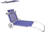 Beach Chair with Canopy Shade, Foldable, Easy to Move, Good Load Bearing, Fabric, Sun Chairs Loungers, for Patio, Beach - Photo 9
