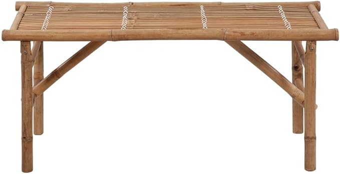 Folding Bench,Patio Bench,Yard Bench,Porch Bench,Park Benches, with Cushion, for The Front Porch, Deck,Balcony,Backyard,Outdoor,Garden, Lawn,Path, 46.5" Bamboo