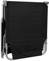 Sun Lounger Black Powder-Coated Steel Beach Chair Patio Sunbed for Balcony Yard 74.4 in Long Foldable - Photo 6