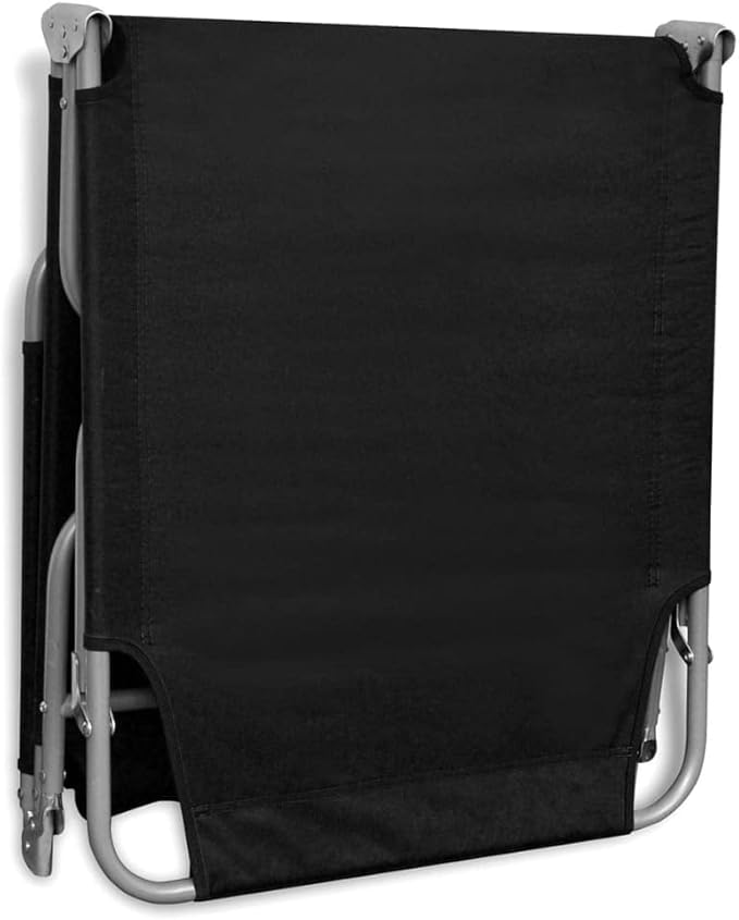 Black Folding Sun Lounger 74.4 inch Outdoor Chaise with Adjustable Backrest, Portable Patio Recliner - Photo 5