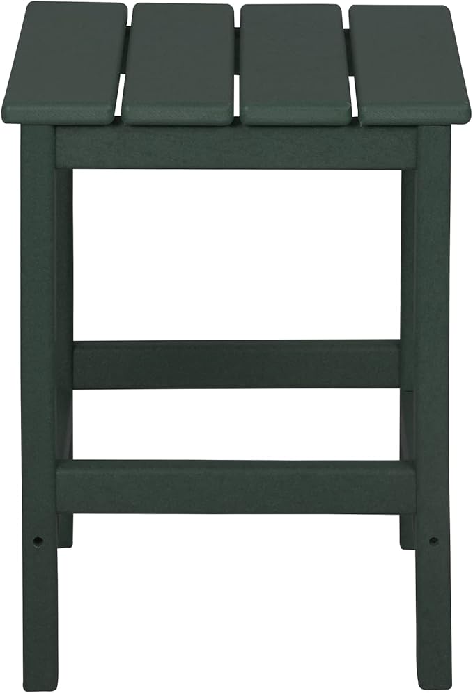 WO WESTIN OUTDOOR HDPE Laguna Outdoor Poly Adirondack Chair with Side Table, Dark Green