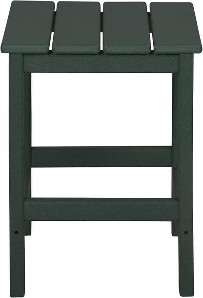WO WESTIN OUTDOOR HDPE Laguna Outdoor Poly Adirondack Chair with Side Table, Dark Green
