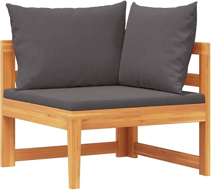 Outdoor Corner Sofa with Solid Acacia Wood Frame and Water-Resistant Cushions for Patio Garden Balcony Seating