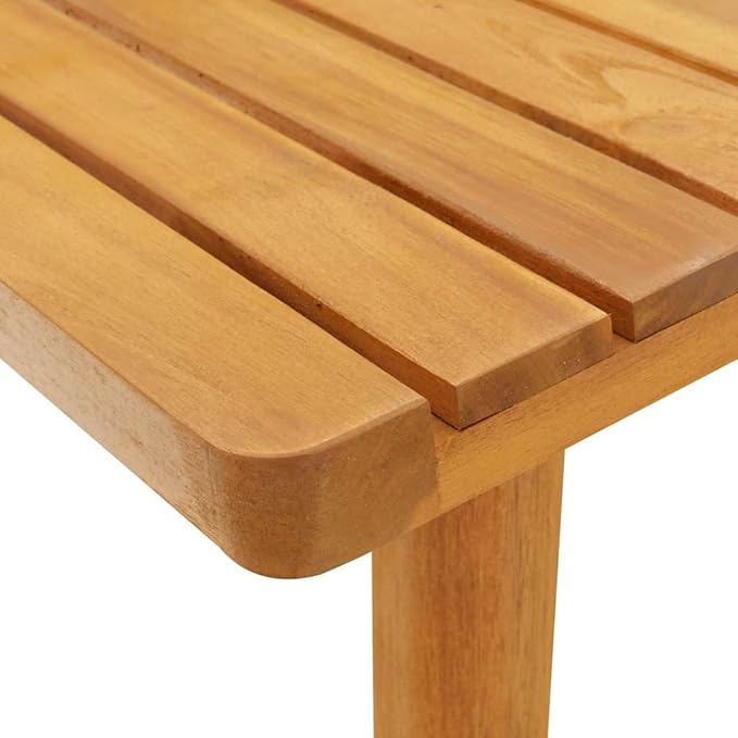Garden Coffee Table Golden Brown Solid Acacia Wood Outdoor Furniture with Slatted Top Durable Construction for Patio - Photo 8