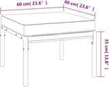Patio Footstools with Gray Cushions 2 pcs 23.6"x23.6"x13.8" Steel Outdoor Chairs Furniture Balcony Furniture Suitable - Photo 2