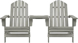 Grey Solid Fir Wood Adirondack Chair, Durable Outdoor Seating for Patio Garden Balcony - Photo 3