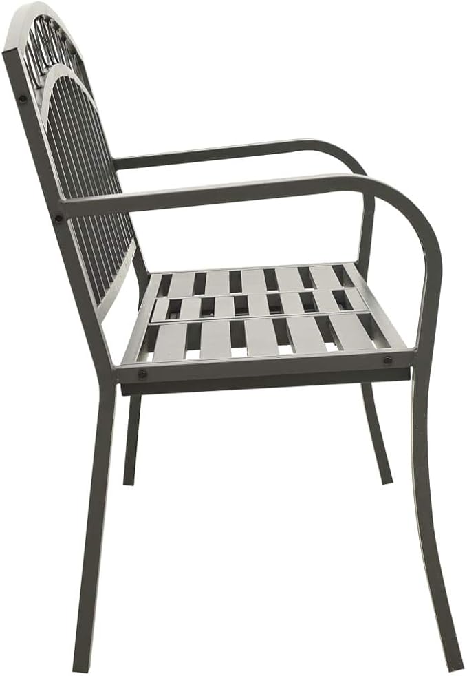 Garden Bench Outdoor Bench Patio Bench Cushions for Outdoor, Park, Yard, Entryway, Iron Metal Frame Furniture - Photo 5