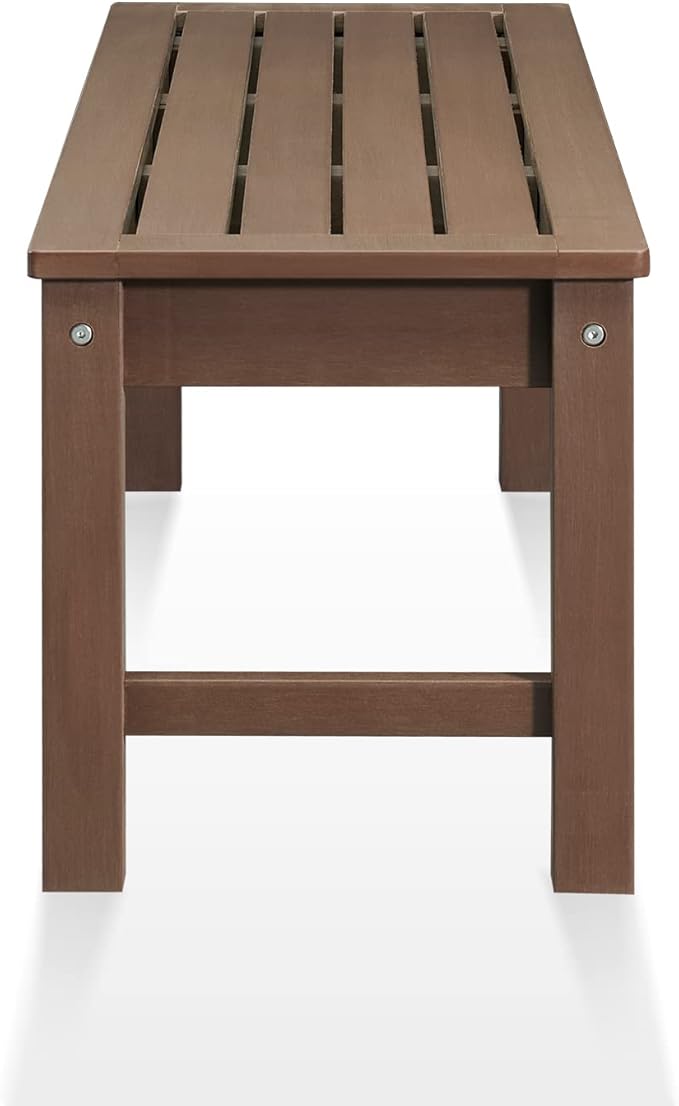 Psilvam Knight Bench, Two Person Outdoor Poly Lumber Patio Backless Bench - Photo 9