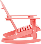 Patio Adirondack Rocking Chair Solid Fir Wood Pink, Patio Dining Chairs, Bar Stools - Photo 4