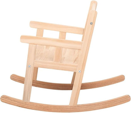 Mini Wooden Rocking Chair for Kids Ages 3-6, Solid Hardwood Rocking Seat with Smooth Rocking Motion, Lightweight & Durable Toddler Rocker