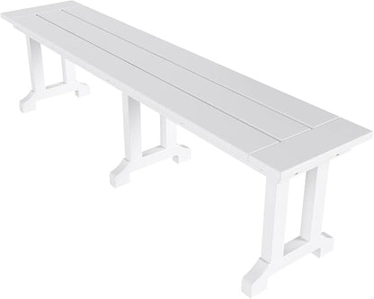 WO WESTIN OUTDOOR HDPE Laguna Trestle 65" Bench,White