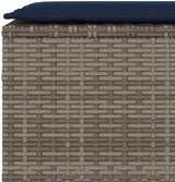 Garden Bench Deck Bench Patio Bench with Cushion Gray 43.3"x11.8"x15.9" Poly Rattan - Photo 6