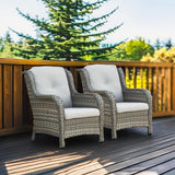 Rilyson Patio Chairs Outdoor Wicker Chair - Rattan Dining Chairs Porch Chairs Outside Club Chairs with High Back and - Photo 2