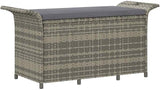 Garden Bench Grey Polyethylene Rattan Medium Garden Bench Yard Patio for Courtyard - Photo 3