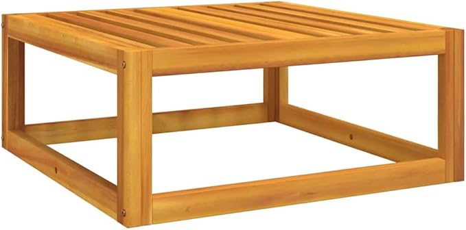 Acacia Wood Outdoor Garden Footrest, Taupe Cushion, Modular Design, Weather-Resistant, Patio Balcony Backyard Seating - Photo 5