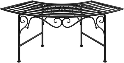 Tree Bench, Porch Seating Outdoor Benches Weatherproof Patio Furniture Suitable for Garden Pool Deck Backyard Lawn 44.5" Black Steel