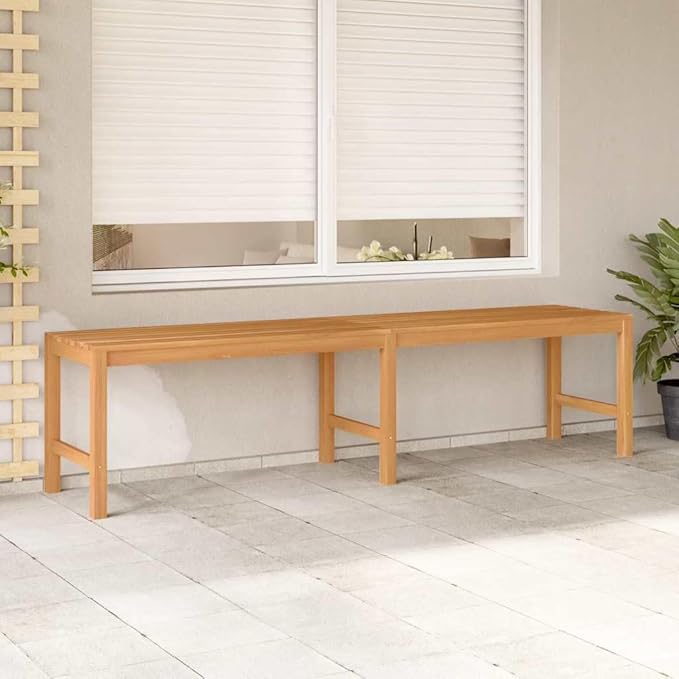 Garden Bench Warm Teak Solid Teak Wood Park Bench Yard for Balcony Courtyard 70.9 in Length Durable