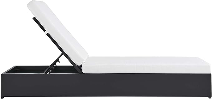 Modway Tahoe Aluminum Outdoor Chaise Lounge in Gray White with Weather-Resistant Cushions - Photo 4