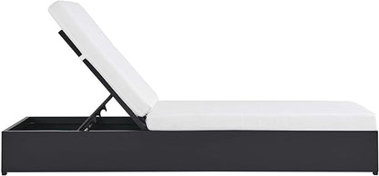 Modway Tahoe Aluminum Outdoor Chaise Lounge in Gray White with Weather-Resistant Cushions, Perfect Patio Sunbed or Recliner Chair for Pool Furniture