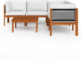 6-Piece Acacia Wood Garden Lounge Set with 8 Cushions, Modular Outdoor Patio Furniture for Balcony or Terrace - Photo 3