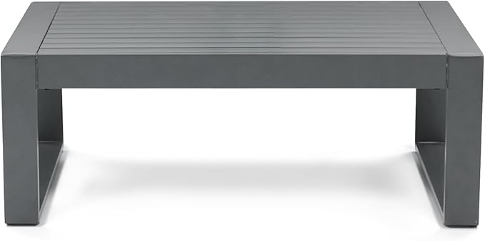 Aoodor Aluminum Patio Furniture Coffee Table, Modern Rectangle All-Weather Patio Metal Coffee Side Table for Outside - Photo 7