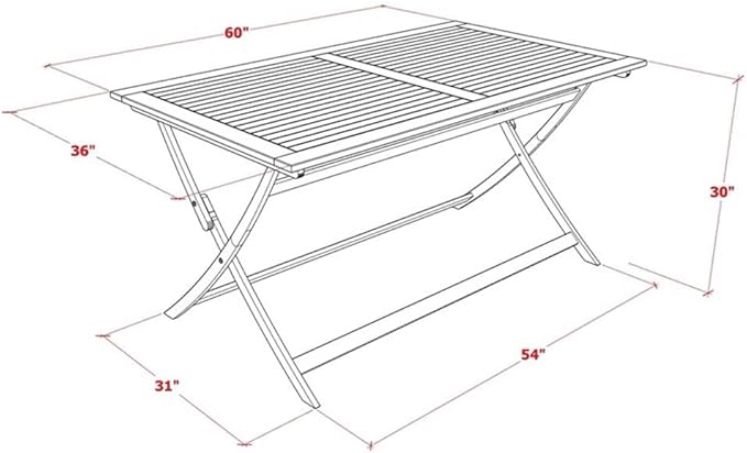 East West Furniture BAETFNA Patio Dining Table - a Rectangle Acacia Wood Table with Butterfly Leaf, 36x60 Inch - Photo 3