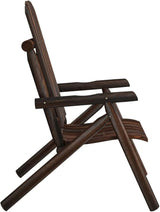 Garden Chair with Burned Wood Look Solid Spruce Wood Standard Durable Ergonomic Design for Outdoor Patio Balcony 4 - Photo 5
