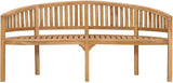 71 Inch Solid Teak Wood Garden Bench, Large Durable Outdoor Patio Seating for Three, Natural Rustic Style - Photo 5