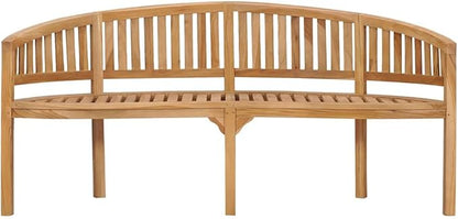 71 Inch Solid Teak Wood Garden Bench, Large Durable Outdoor Patio Seating for Three, Natural Rustic Style, Comfortable and Weather-Resistant, Classic Design for Relaxation