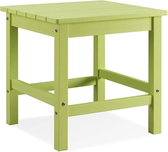 Psilvam Oversized Outdoor Side Table, 19.68" Poly Lumber Adirondack Side Table, Weather Resistant Patio Side Table for Poolside, Garden and Front Porch (Green)