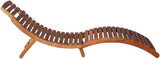 Foldable Sun Lounger with Side Table, Solid Acacia Wood Outdoor Chaise Lounge for Patio Garden Poolside - Photo 7