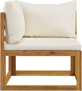 Garden Bench Deck Bench 2-Seater Patio Bench with Cream White Cushions - Photo 5