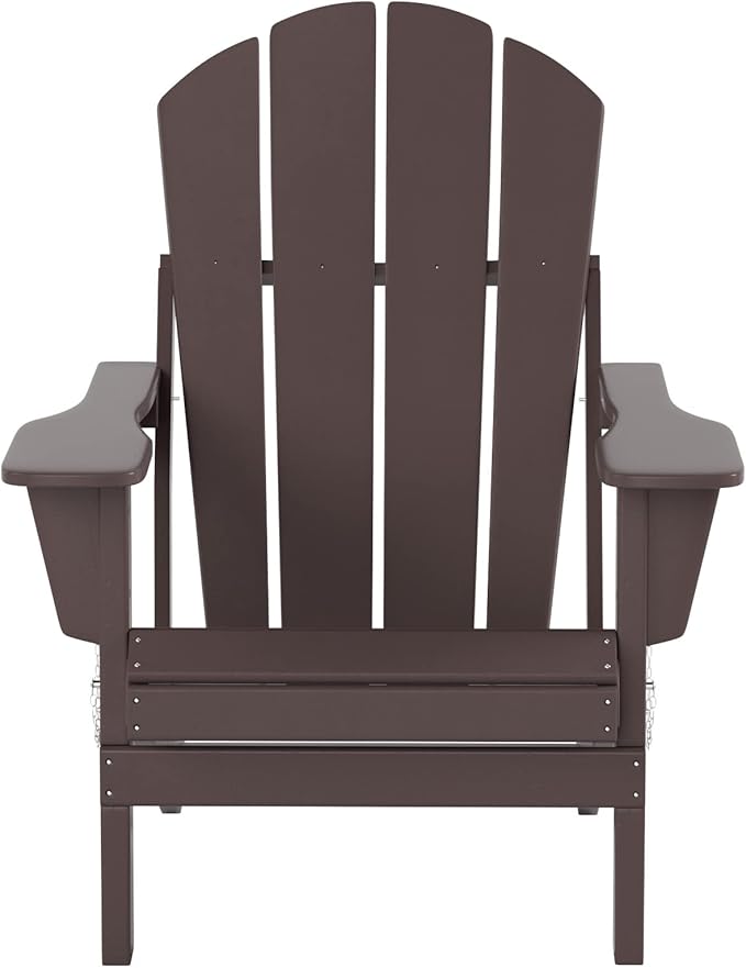 WO Home Furniture Adirondack Chairs Table Set of 3 PCS Outdoor Folding Chairs Coffee Table Weather/UV Resistant for Lawn - Photo 3