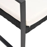 3-Seater Garden Bench with Cushions Black Polypropylene Durable Steel Frame Weather-Resistant Fabric for Patio Balcony - Photo 6