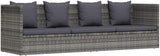 Outdoor Garden Bed with Adjustable Armrests, Grey PE Rattan Patio Daybed for Poolside, 78.7x23.6 in - Photo 2