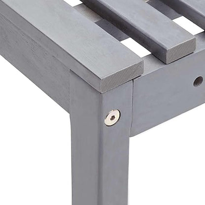 vidaXL Patio Corner Bench, Outdoor Wooden Bench for Garden Park Potting Picnic, Solid Acacia Wood, Easy Assembly, 39.4" x 55.1" x 35.8" Grey