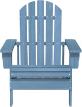 Blue Adirondack Outdoor Chair Solid Fir Wood 34.1x27.4x35.2 in Ergonomic Patio Lounge Rustic Fade-Proof Finish for - Photo 3