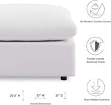 Modway Commix Outdoor Patio Overstuffed Sectional Sofa Ottoman in White - Photo 5