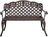 42.5inch Bronze Outdoor Garden Bench Patio Park Bench Patio Seating Sturdy Patio Bench Porch Bench Furniture Chair Seat - Photo 4