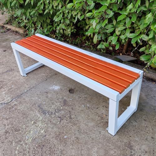Weatherproof Metal Garden Bench, 500kg Capacity Outdoor Seating for Lawn, Patio, Park & School, Durable Wood Plastic Design, 150cm (59in) Long, Stylish Porch Furniture