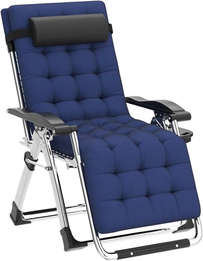 Slsy Zero Gravity Chair Oversized XL, Reclining Lounge Chair with Removable Cushion & Tray for Indoor and Outdoor, Patio Recliner Folding Reclining Chair