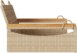 Beige Poly Rattan Swing Bench with Powder-Coated Steel Frame and Removable Cushion - Photo 6