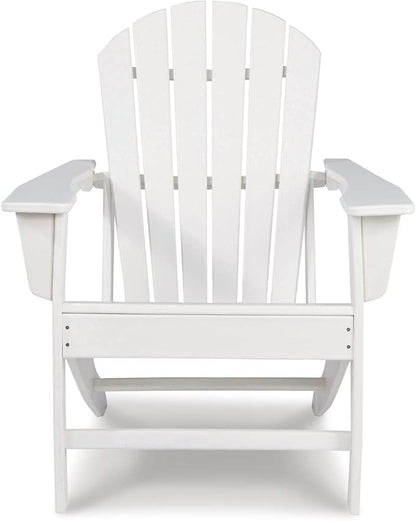 Signature Design by Ashley Sundown Treasure Outdoor Patio HDPE Weather Resistant Adirondack Chair, White