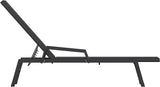 Flash Furniture Brazos Adjustable Chaise Lounge Chair with Arms, All-Weather Outdoor Five-Position Recliner, Black/Black - Photo 9