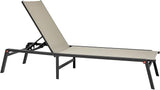 VEVOR Outdoor Chaise Lounge Chair, 400 lbs Weight Capacity, Foldable Sun Tanning Chair, 5 Adjustable Positions - Photo 9