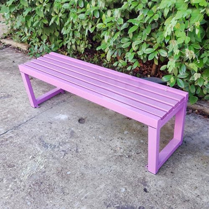 Weatherproof Metal Garden Bench, 500kg Capacity, Outdoor Seating for Patio, Lawn, Park & School, Durable Wood-Plastic Design, 59in Long, Perfect for Yard Relaxation